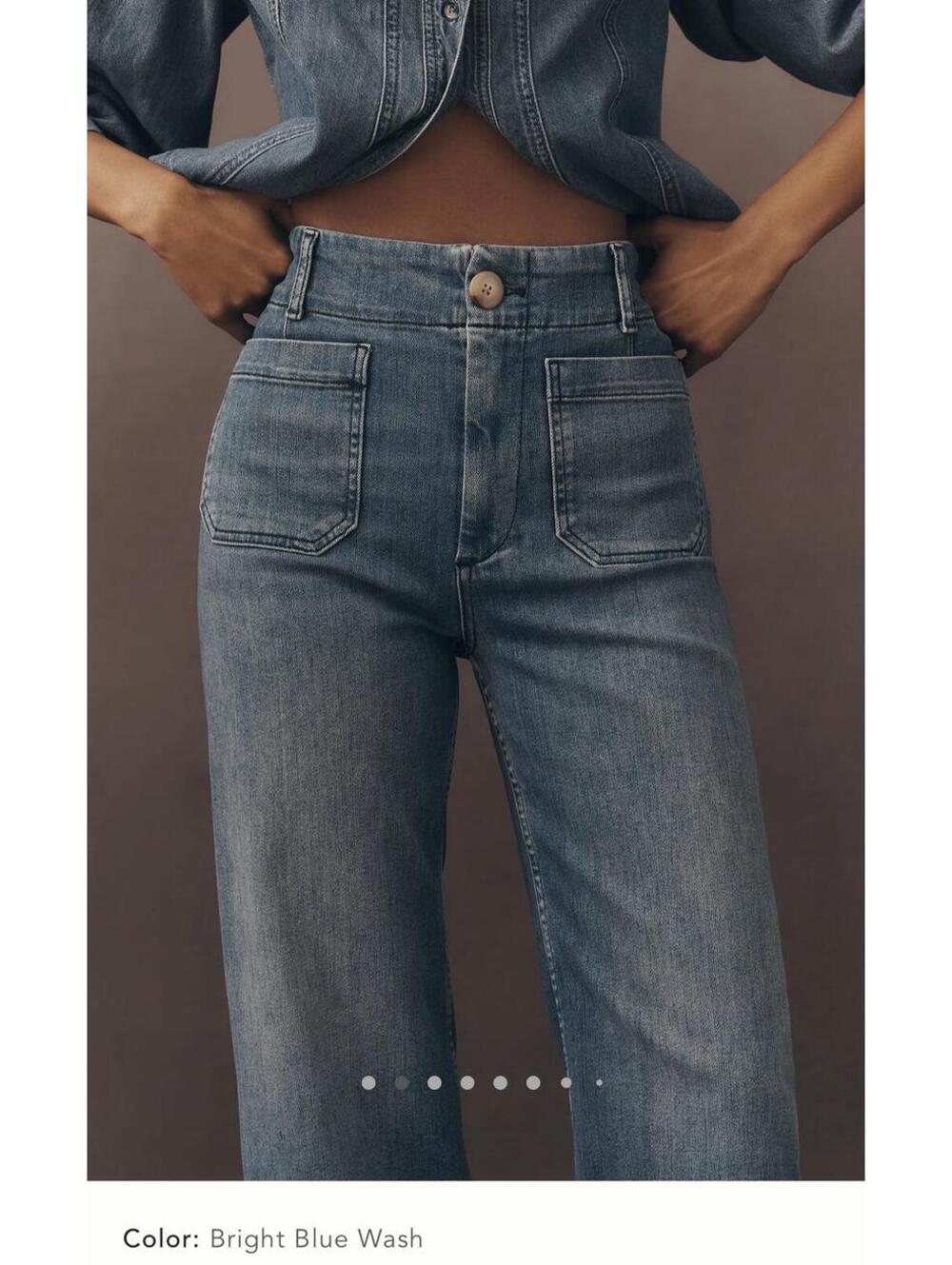Maeve Bright Blue Wash Cropped Straight Jeans